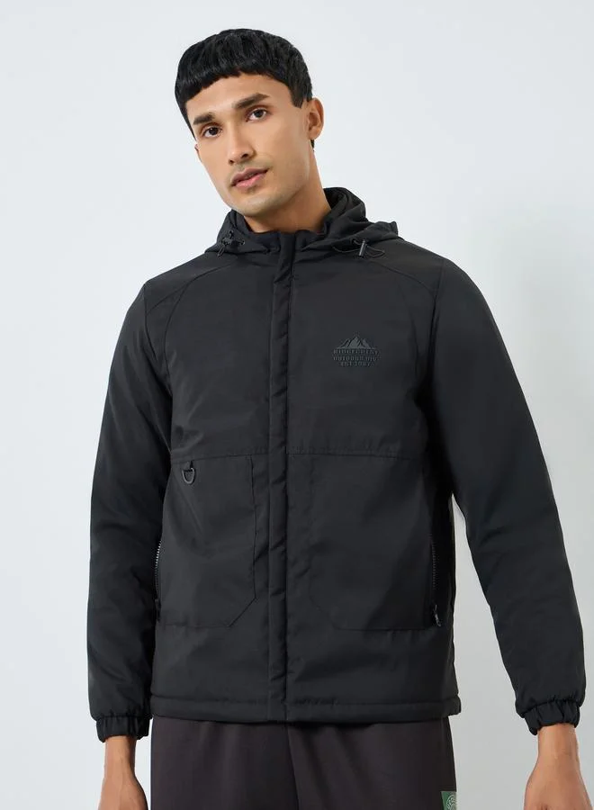 Styli  Men Oversized Fit Zip-Up Jacket for Men | Best Price UAE